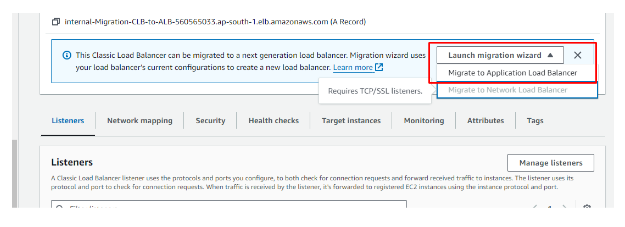 load balancers Details section